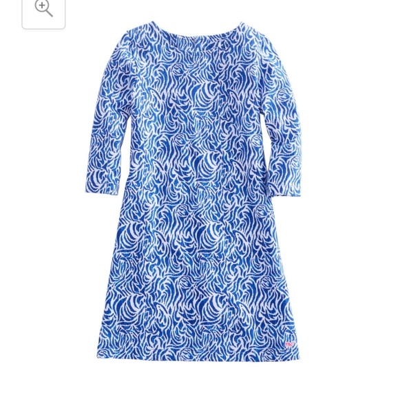 Vineyard Vines Zebra Print 3/4-Sleeve Knit Dress - Picture 2 of 7